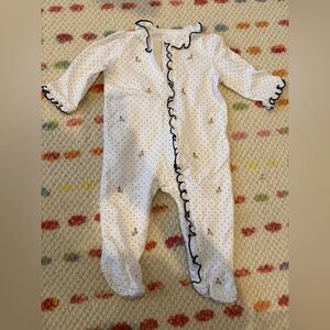 Polka Dot Ruffle Trim Kids One Piece with Matching Headband